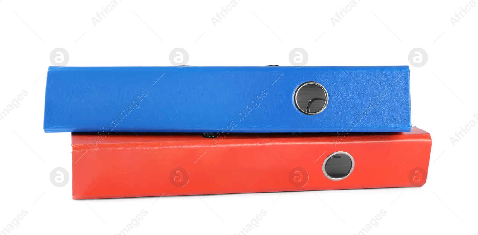 Photo of Red and blue office folders isolated on white