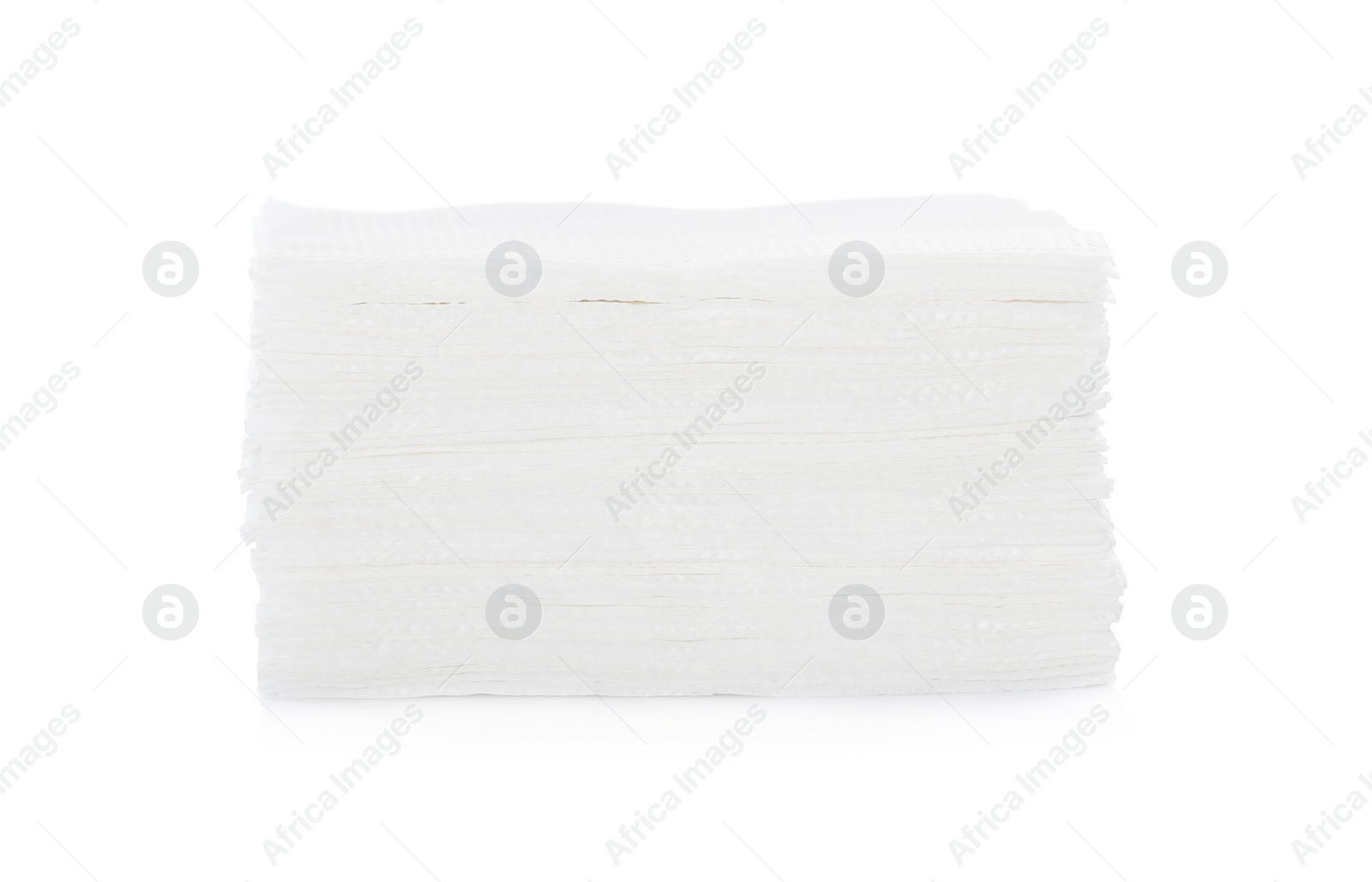 Photo of Stack of paper tissues on white background