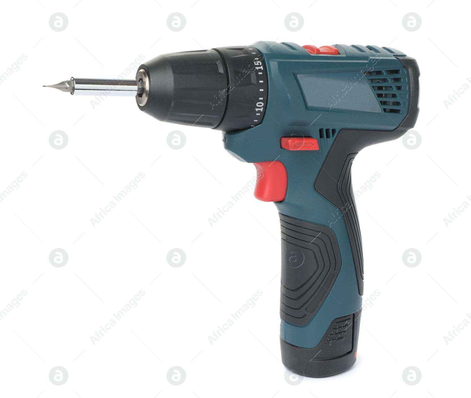 Photo of Modern electric power drill isolated on white