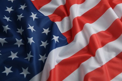 Photo of Flag of USA as background, top view