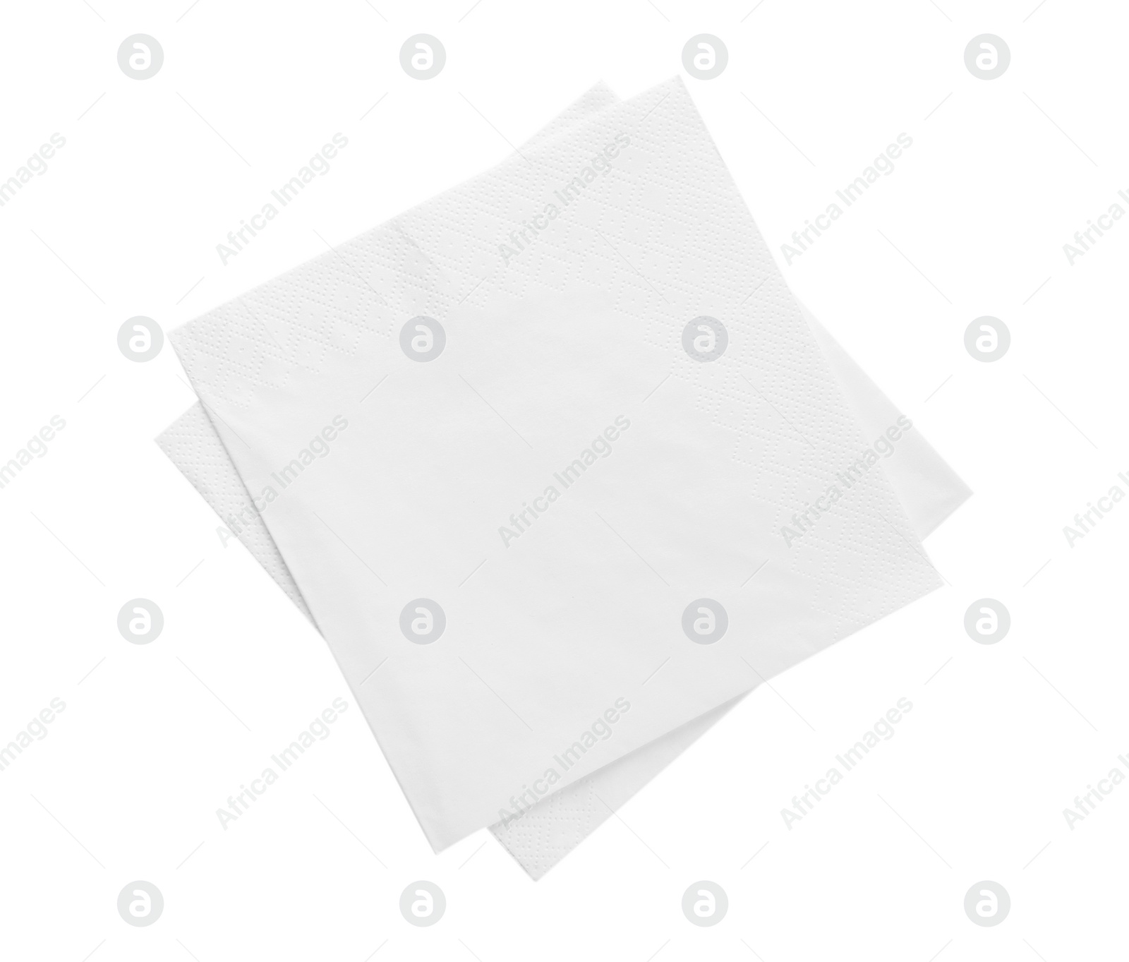 Photo of Clean paper napkins on white background, top view