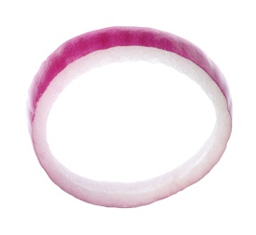 Ring of fresh red onion isolated on white
