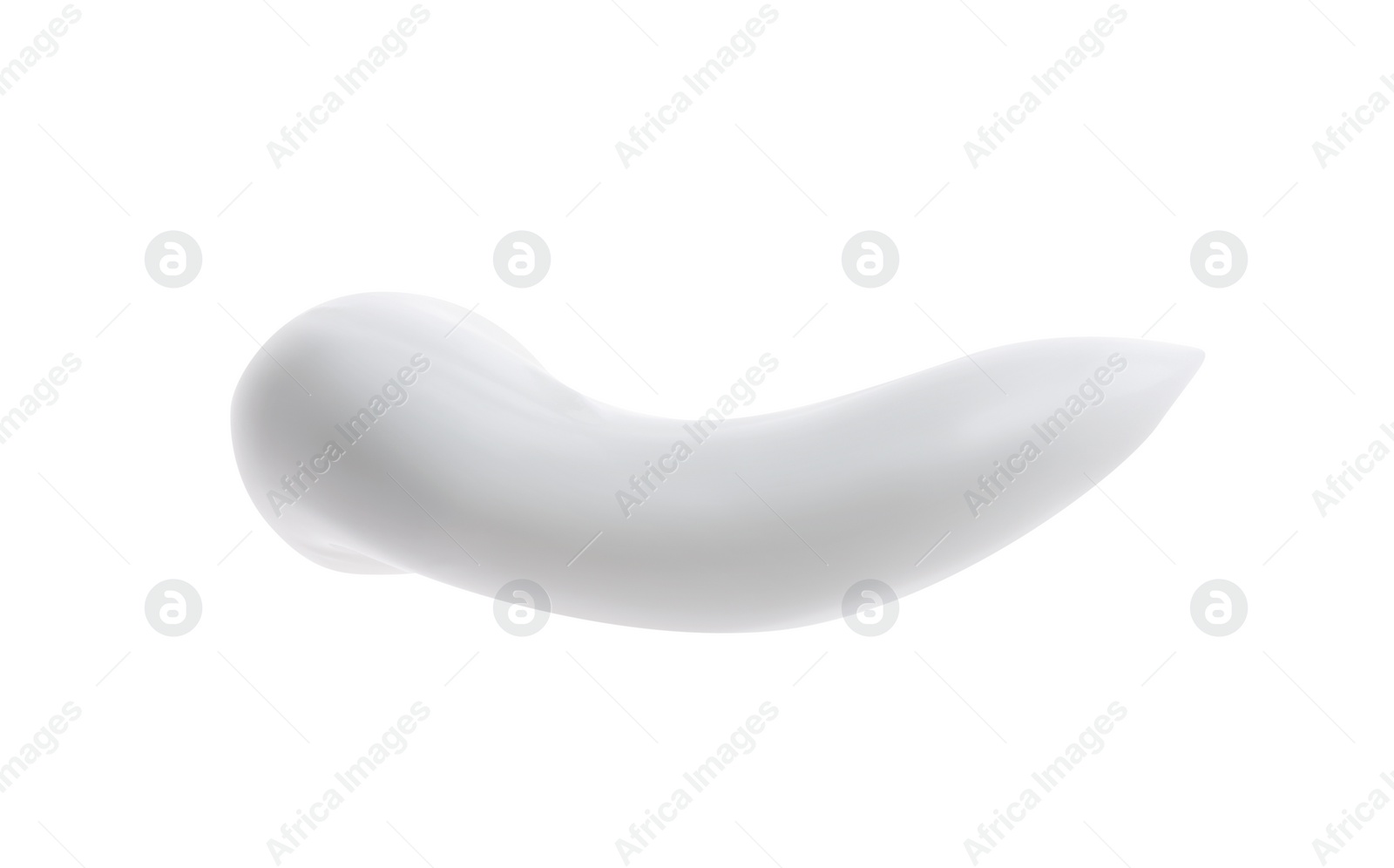 Photo of Smear of toothpaste isolated on white, top view