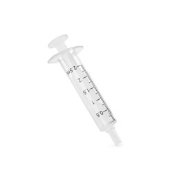 Photo of One new medical syringe isolated on white