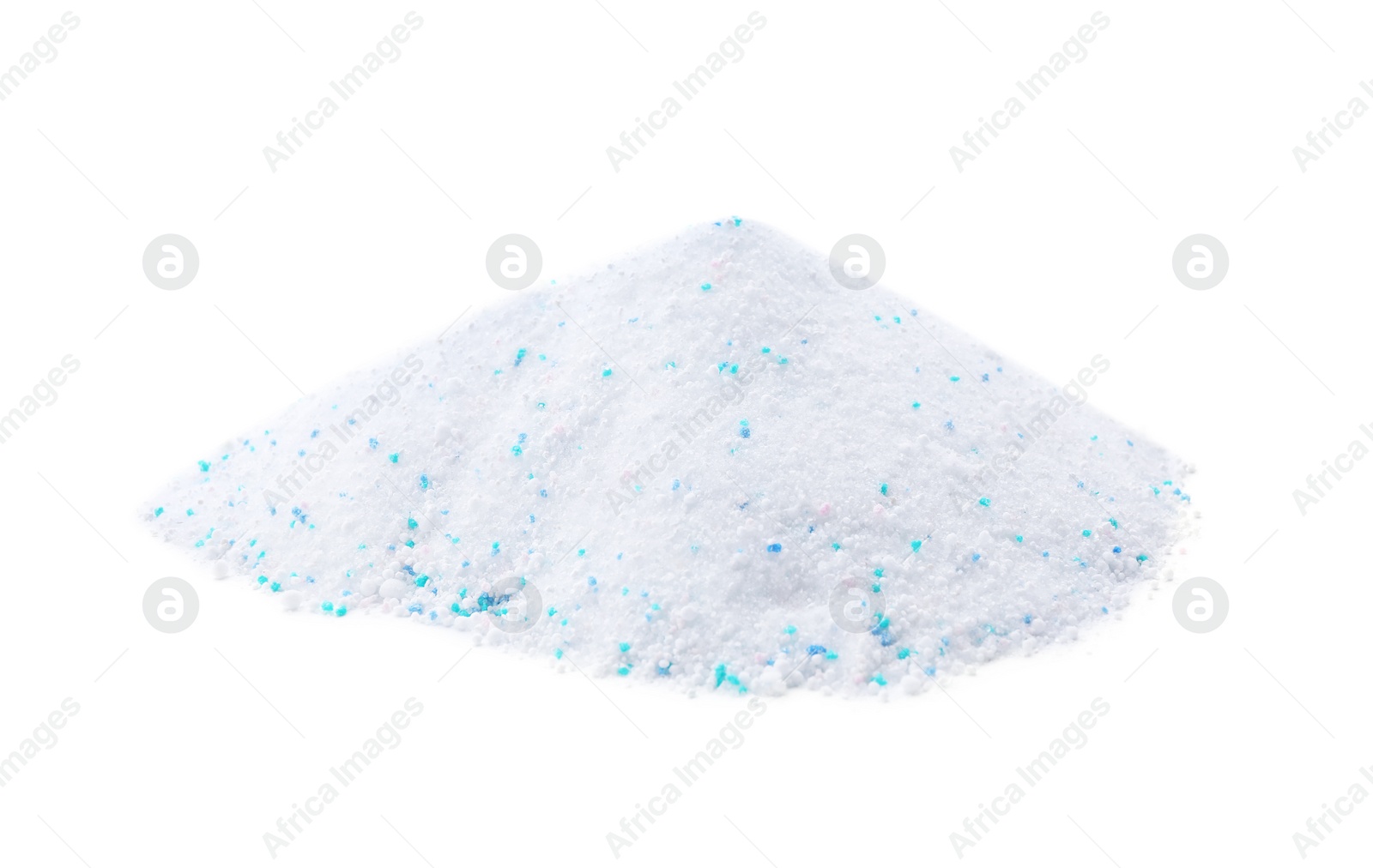 Photo of Pile of laundry detergent on white background