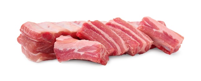 Photo of Fresh raw pork ribs isolated on white