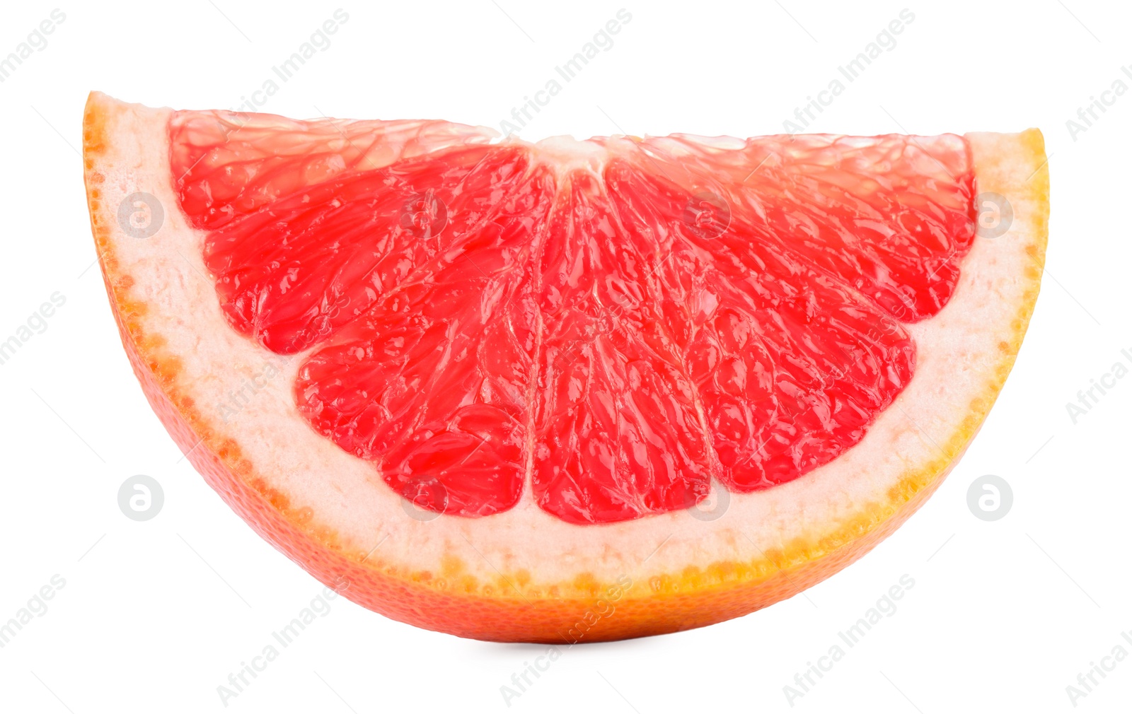 Photo of Cut ripe grapefruit isolated on white. Citrus fruit