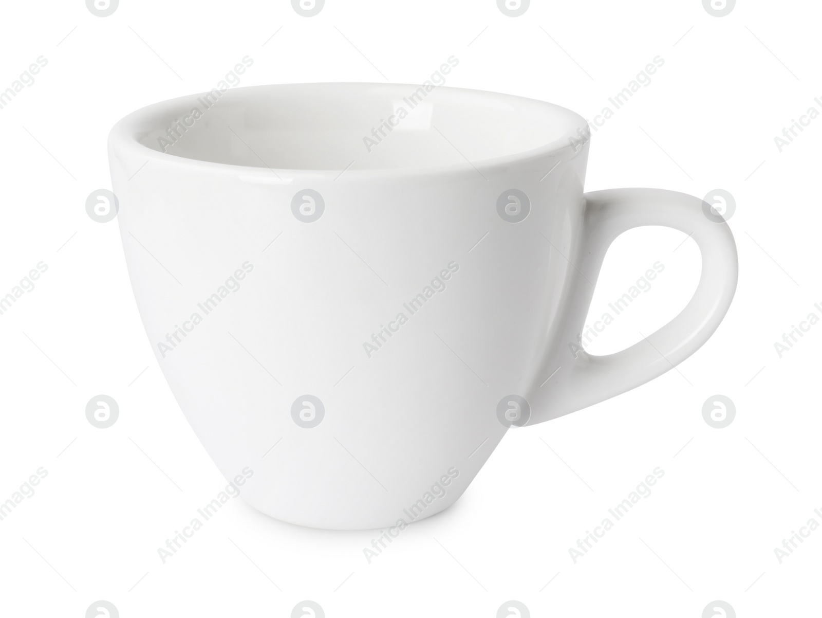 Photo of One clean ceramic cup isolated on white