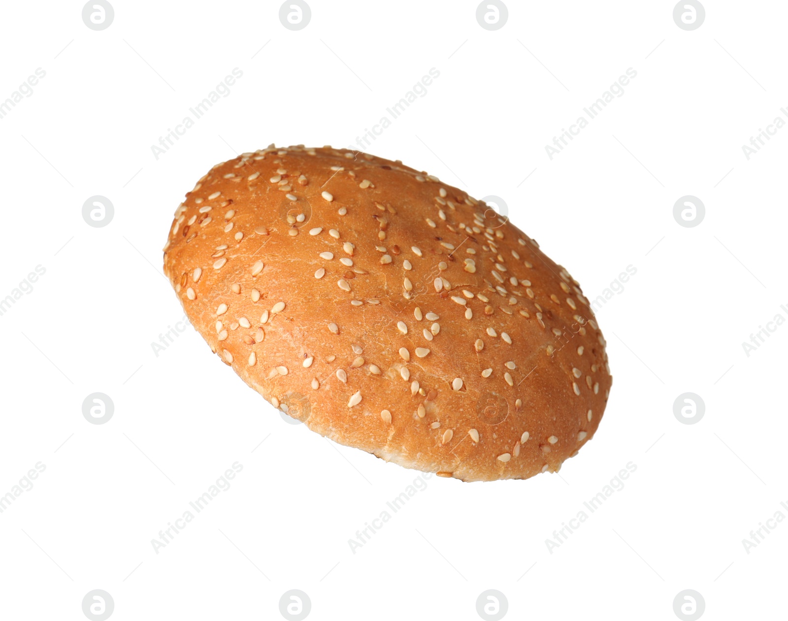 Photo of Half of grilled burger bun isolated on white