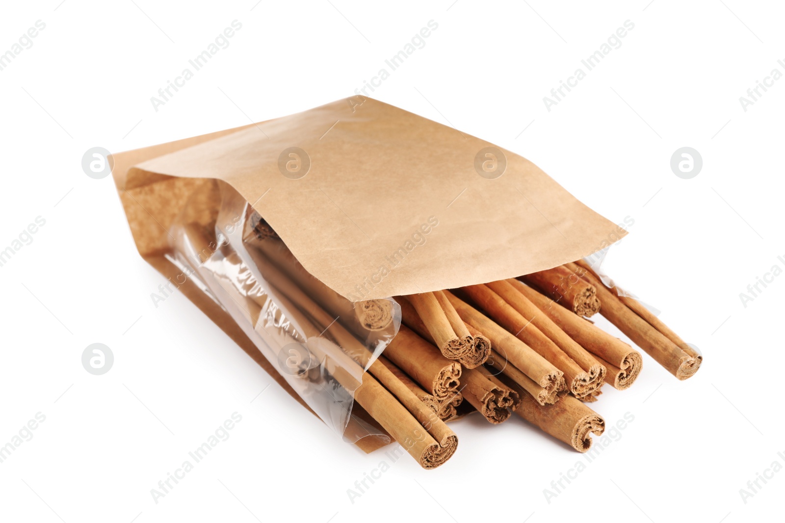 Photo of Aromatic dry cinnamon sticks on white background