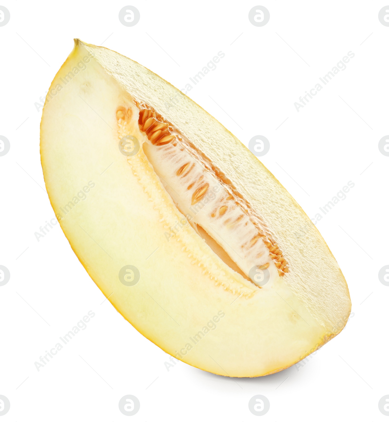 Photo of Piece of delicious honeydew melon isolated on white