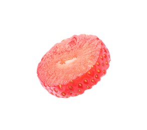 Piece of delicious ripe strawberry isolated on white