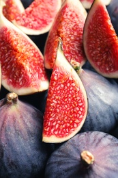 Fresh ripe fig slices, closeup. Tropical fruit