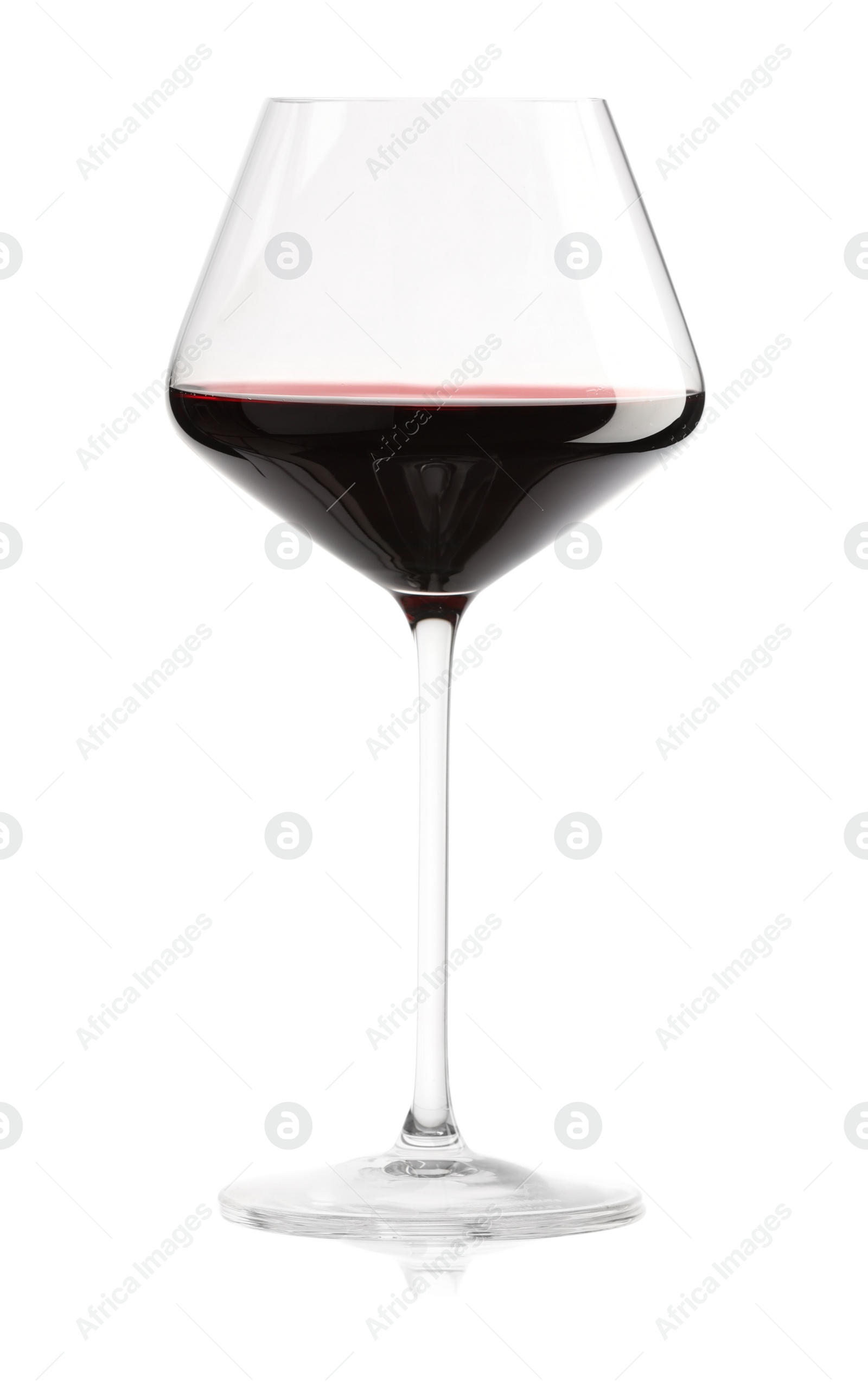 Photo of Red wine in glass isolated on white