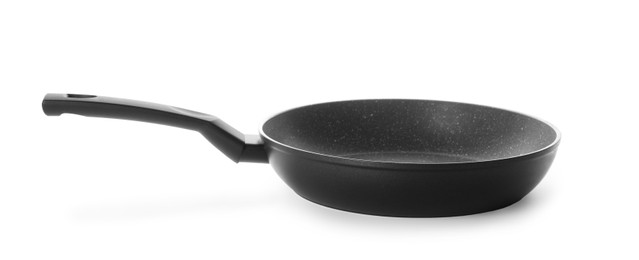 Photo of New non-stick frying pan isolated on white