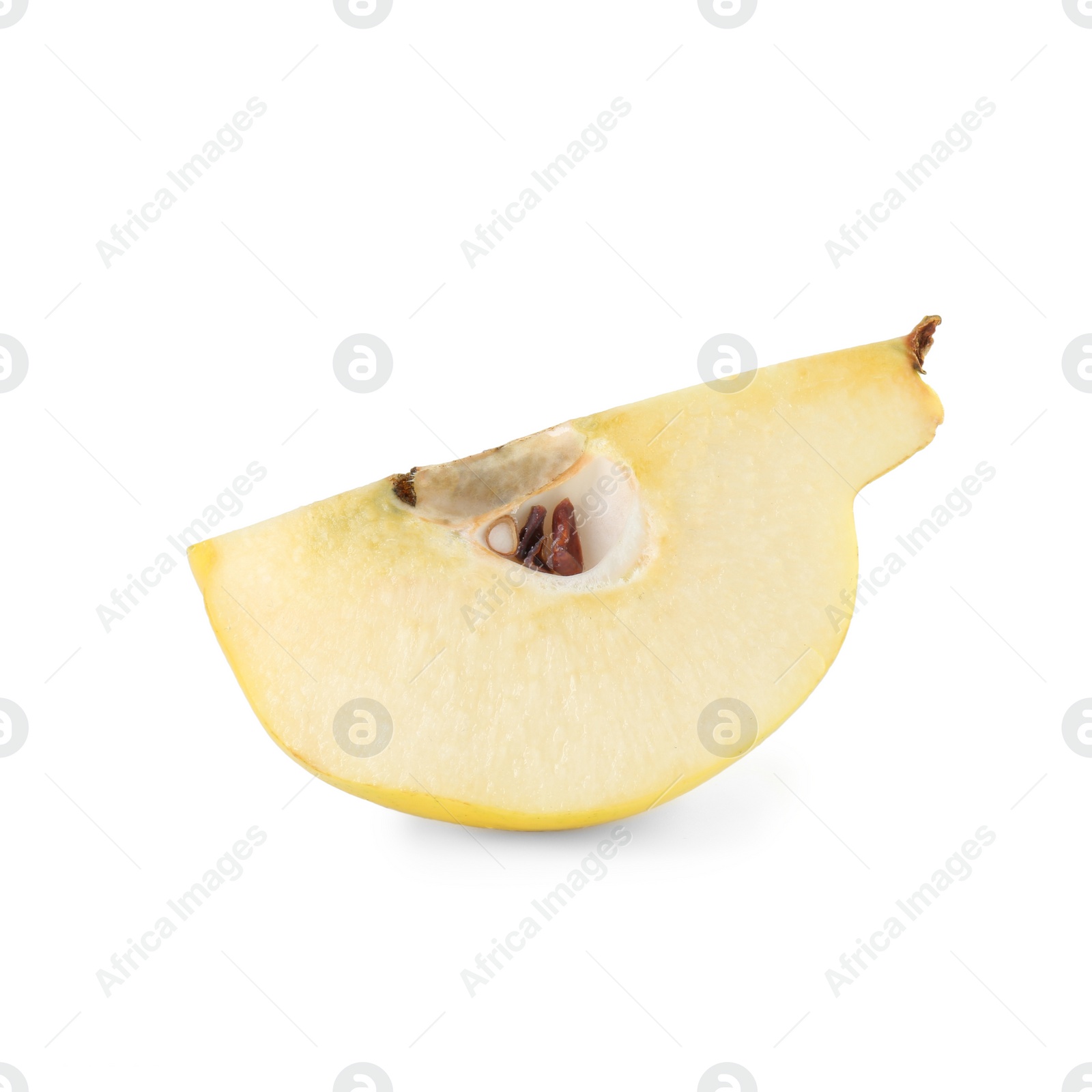 Photo of Piece of fresh ripe quince isolated on white