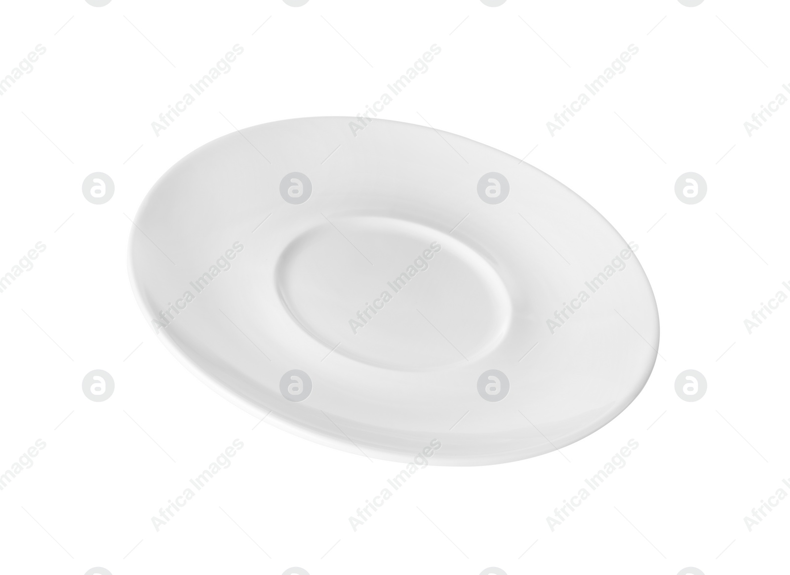 Photo of Ceramic plate isolated on white. Cooking utensil