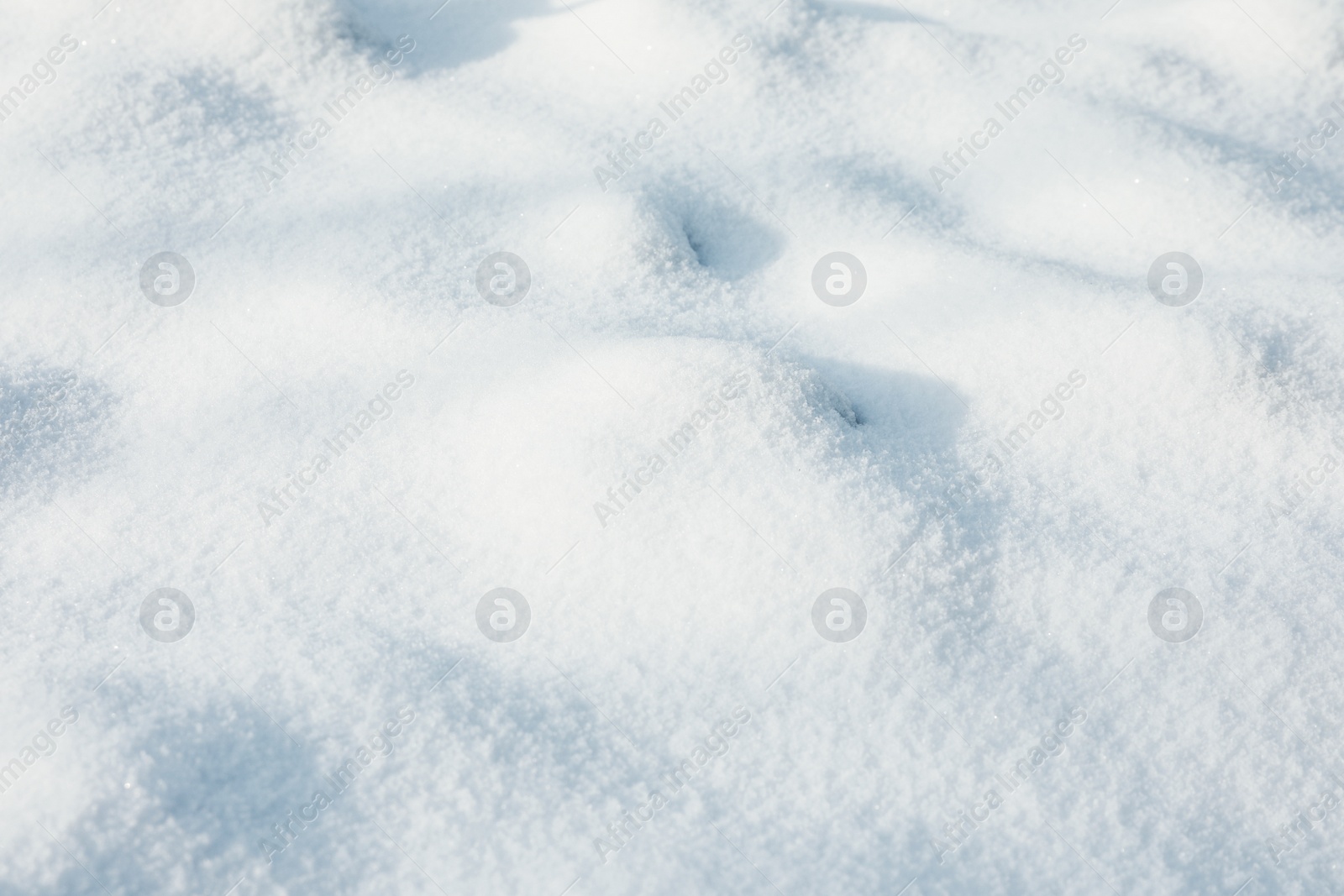 Photo of Beautiful snow as background, closeup view. Winter weather