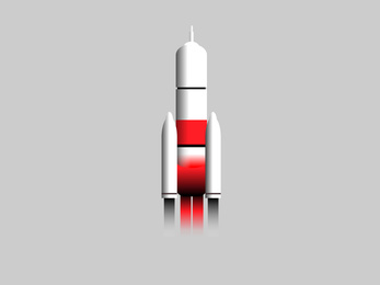 Illustration of Modern rocket model illustration on light grey background