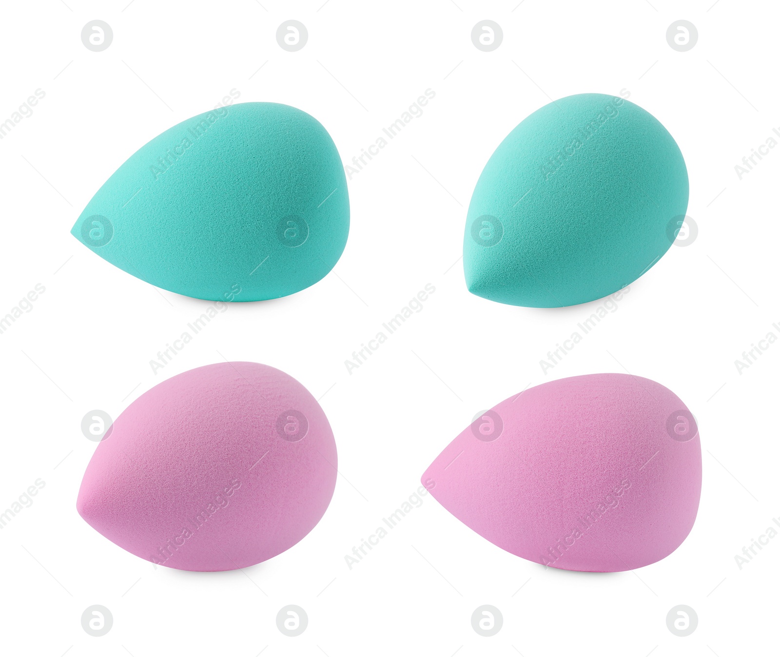 Image of Set of different make-up sponges isolated on white