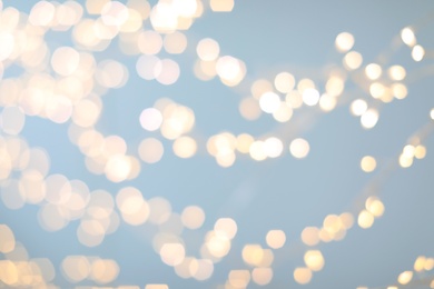 Photo of Blurred view of beautiful lights. Bokeh effect