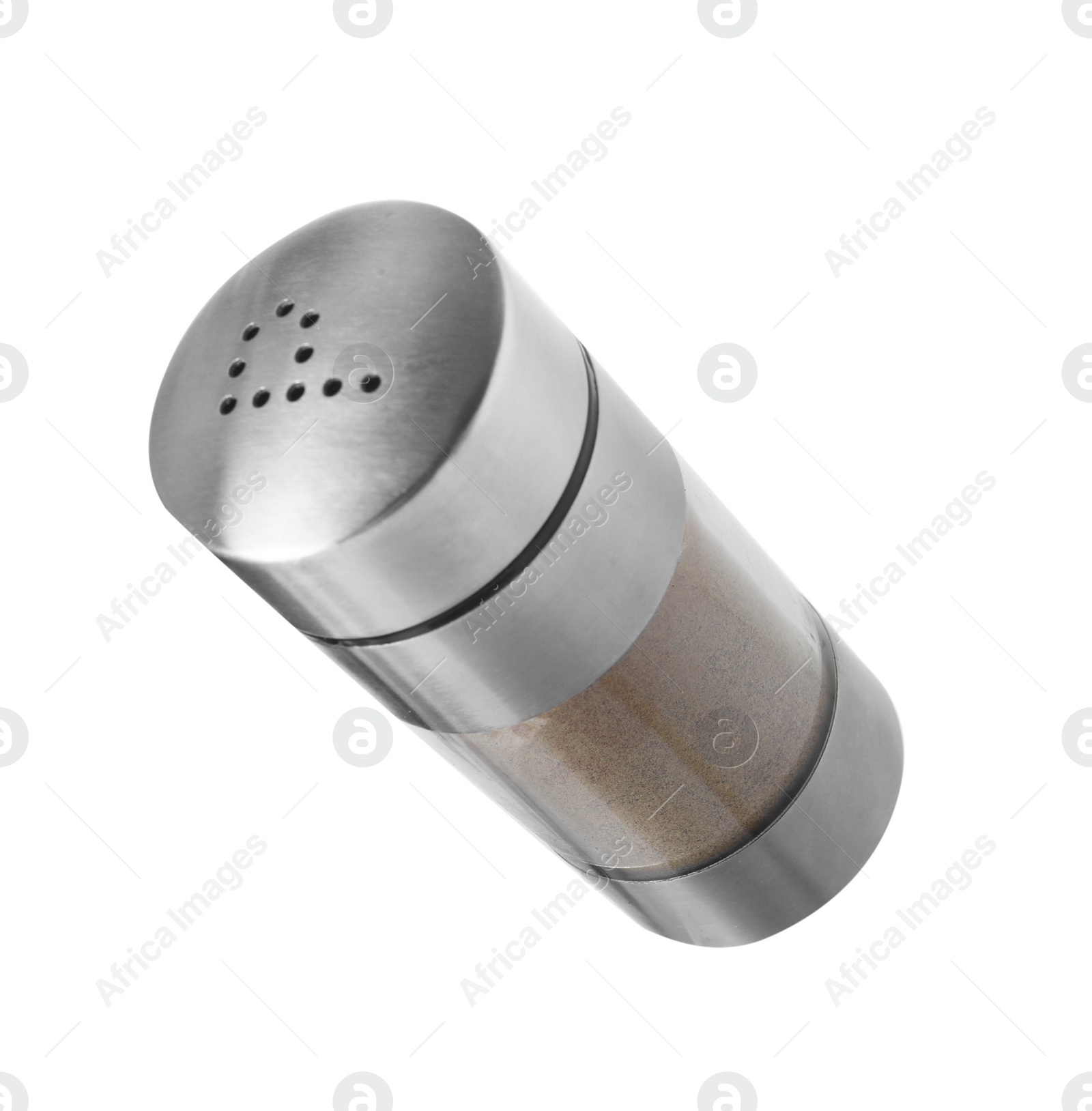 Photo of One shaker with pepper isolated on white