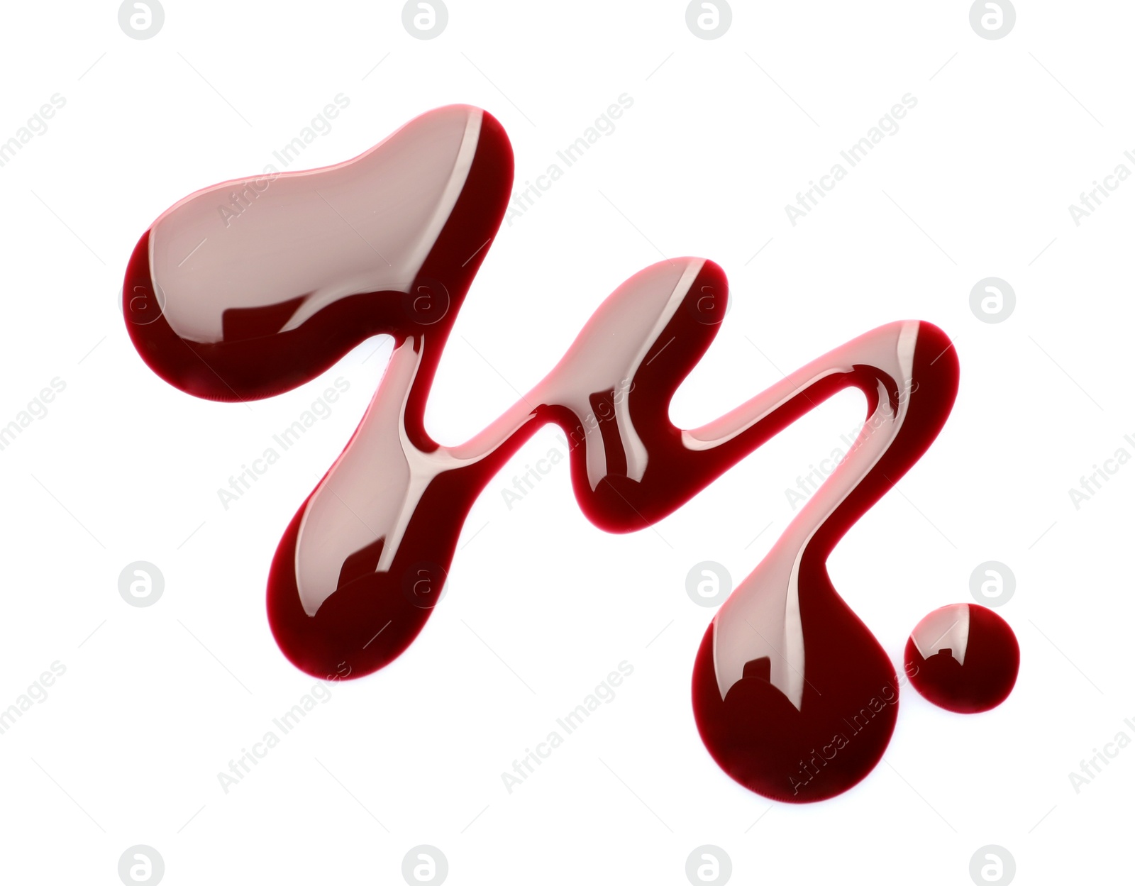 Photo of Blot of colorful nail polish on white background