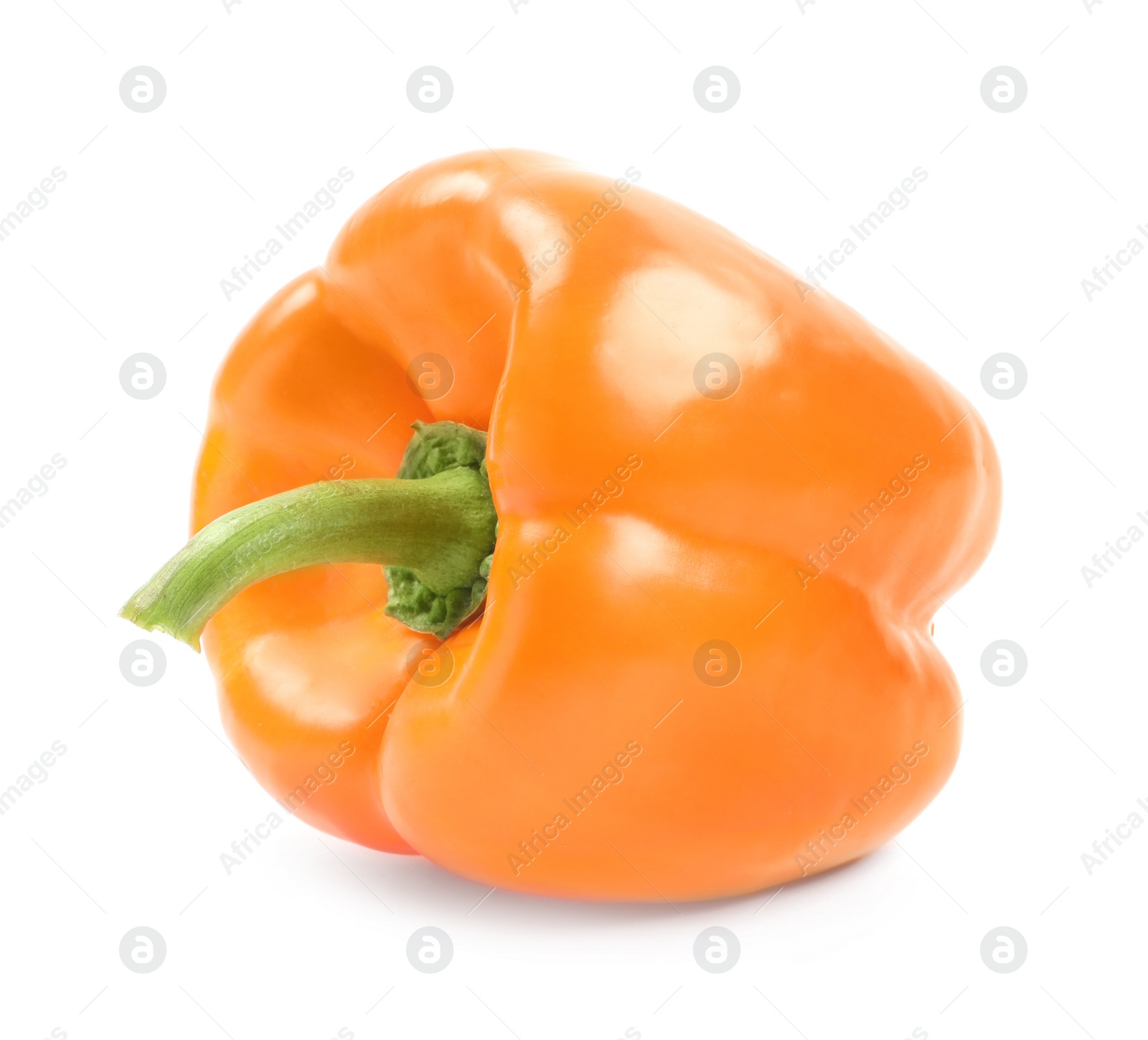 Photo of Ripe orange bell pepper isolated on white