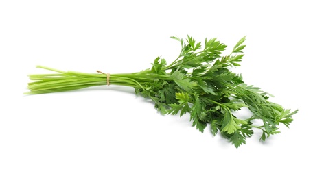 Photo of Bunch of fresh parsley isolated on white