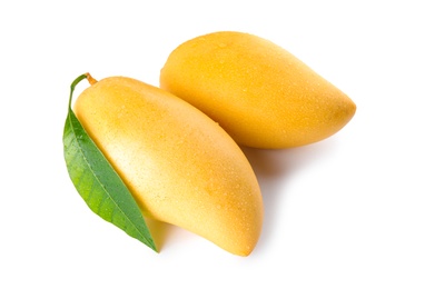 Photo of Fresh ripe mango fruits isolated on white