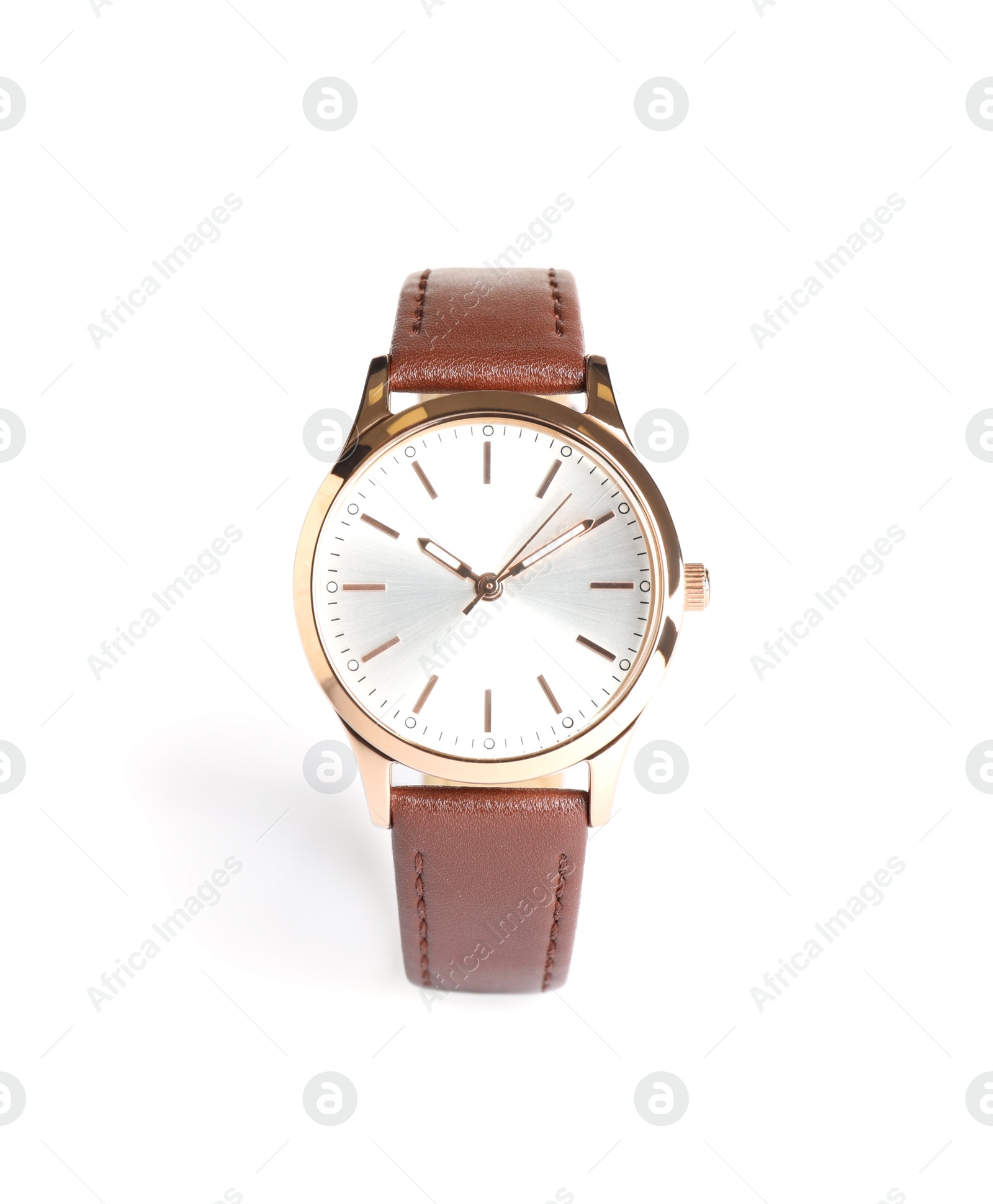 Photo of Luxury wrist watch isolated on white. Fashion accessory