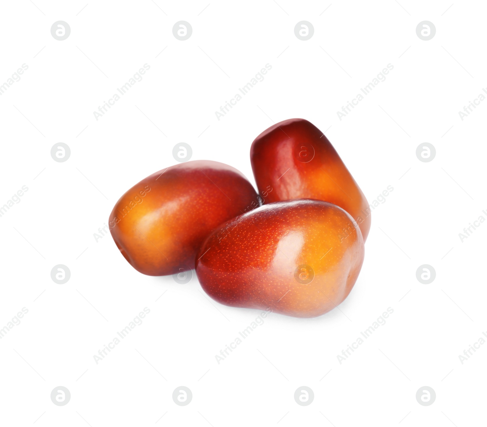 Image of Fresh ripe palm oil fruits on white background