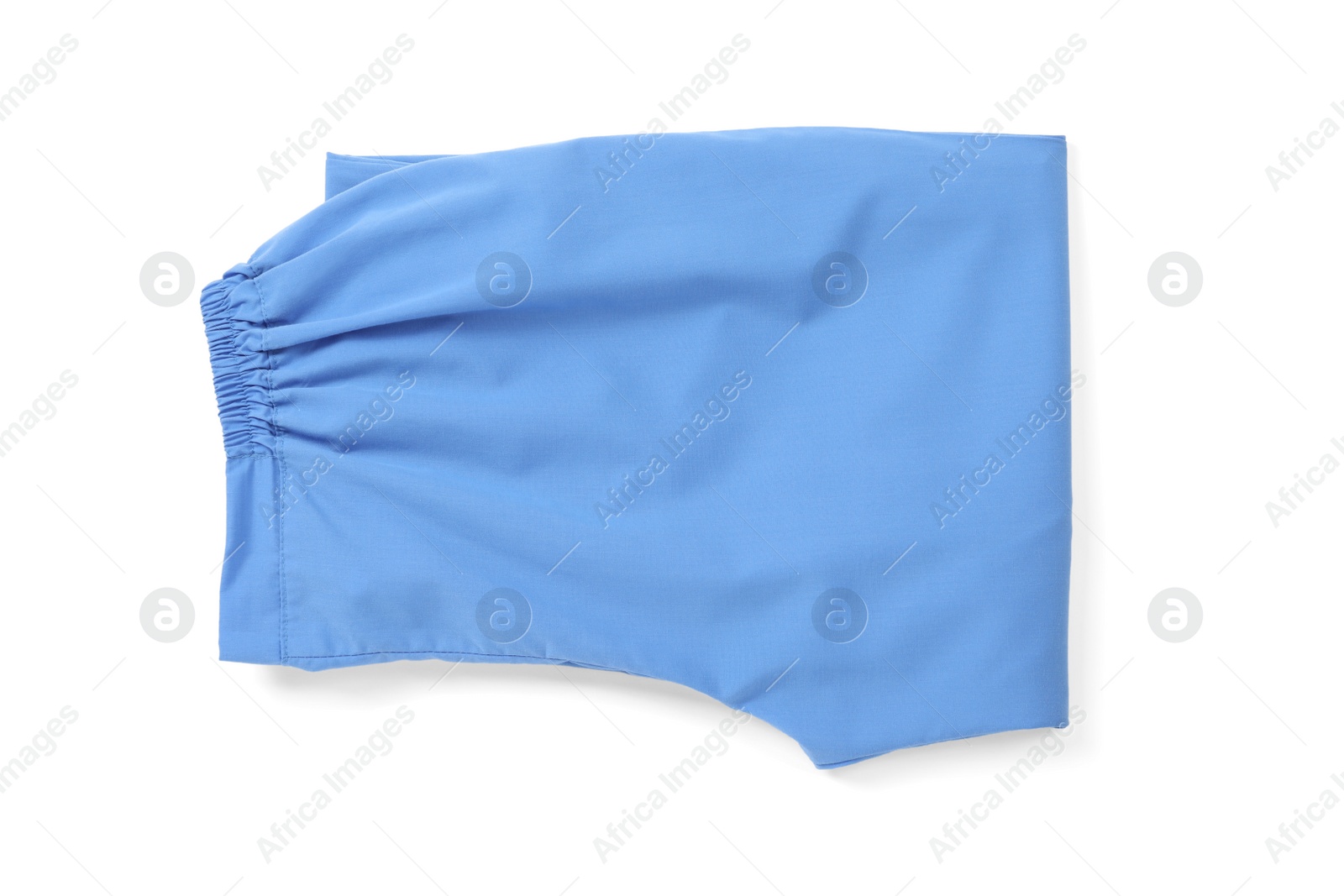 Photo of Medical uniform isolated on white, top view