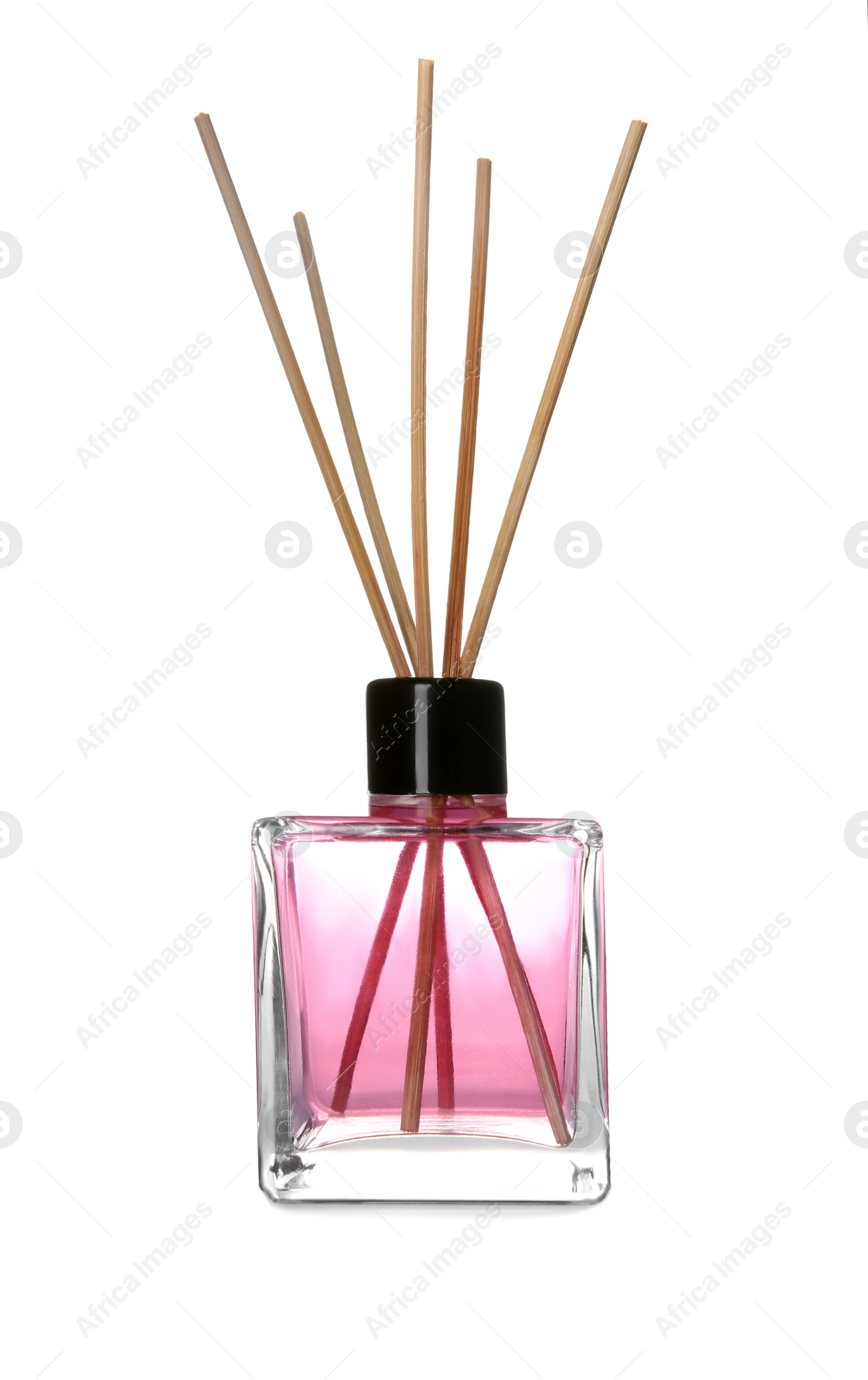 Photo of Aromatic reed air freshener on white background