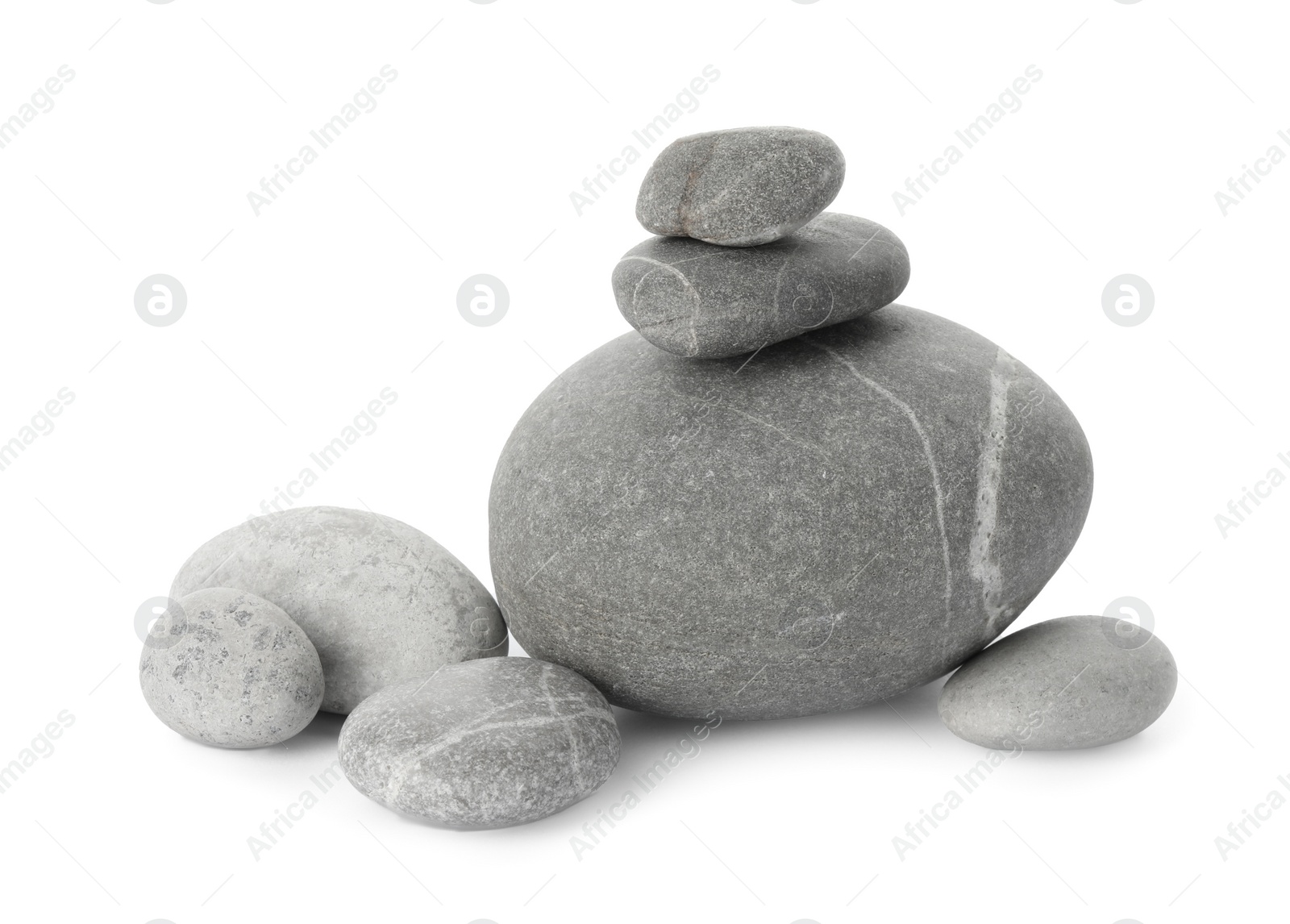 Photo of Group of different stones isolated on white