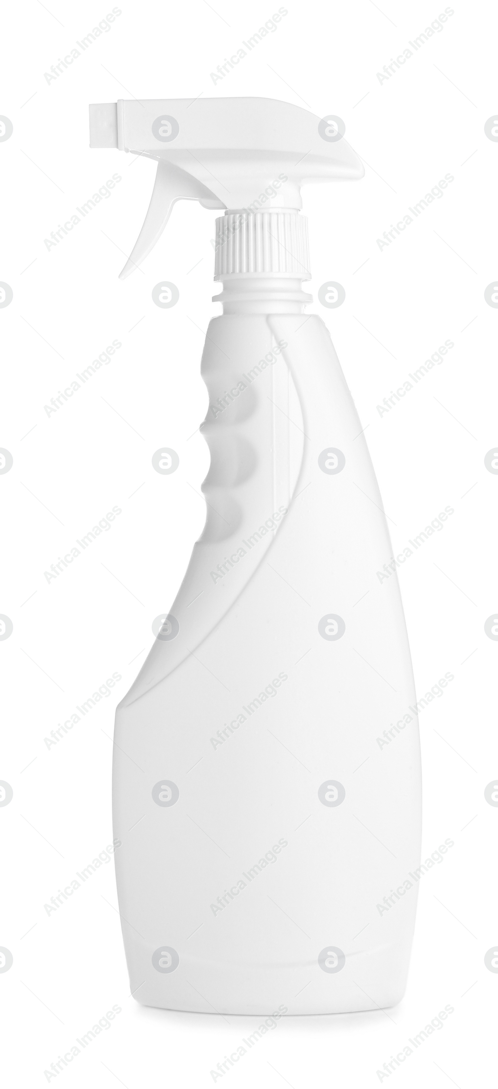 Photo of Spray bottle with detergent isolated on white