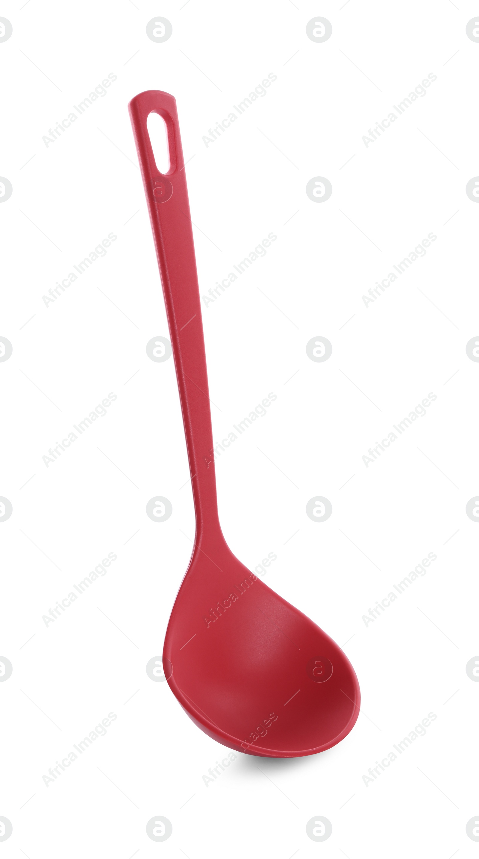 Photo of Soup ladle on white background. Kitchen utensils