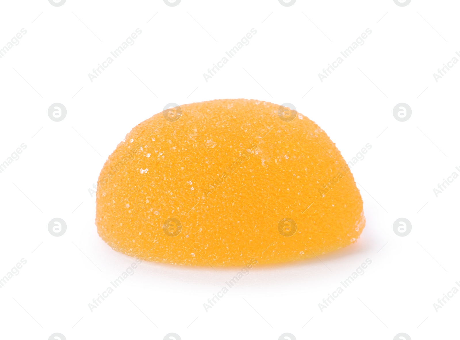 Photo of Bright delicious jelly candy on white background