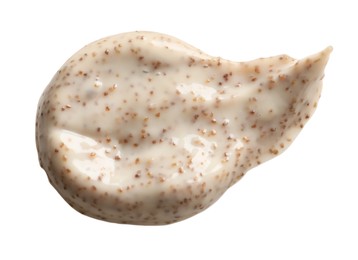 Photo of Sample of natural scrub on white background, top view