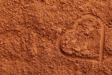 Photo of Cocoa powder as background, closeup