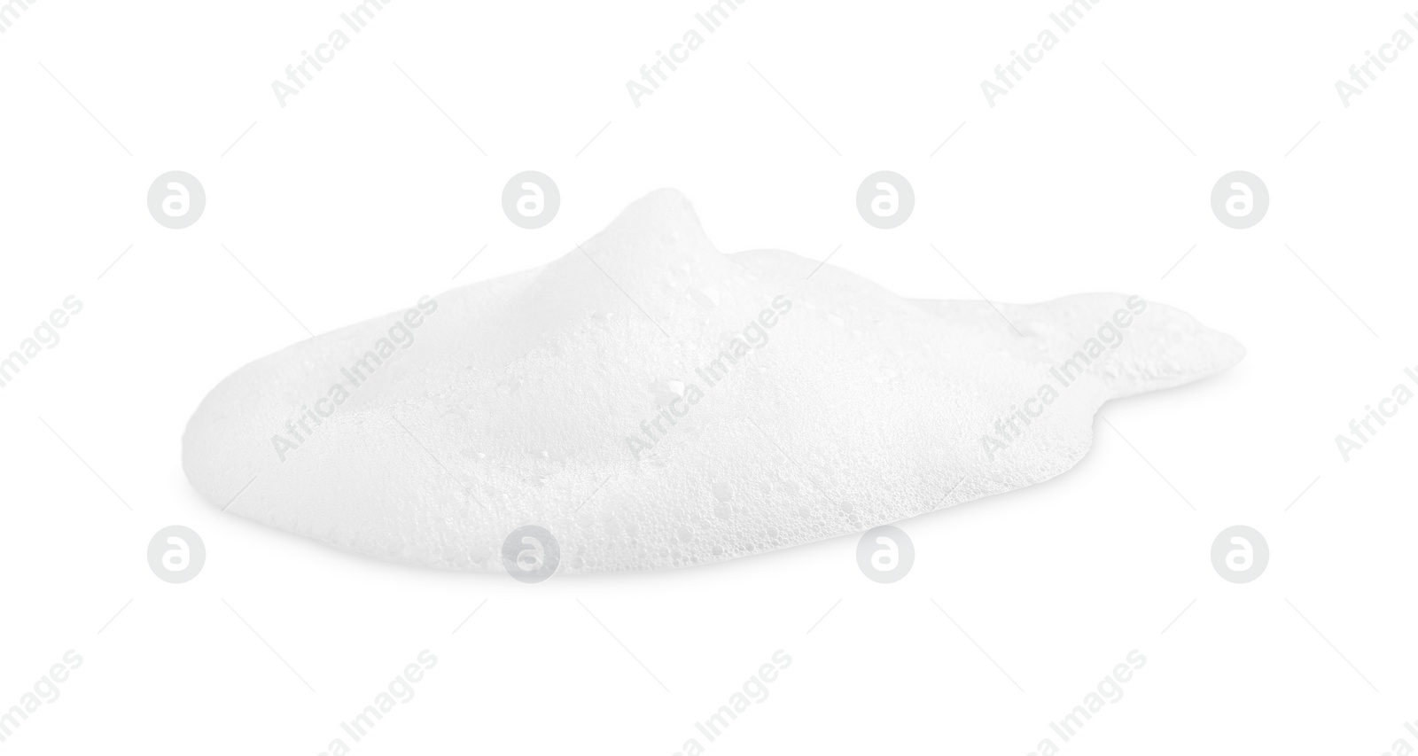 Photo of Sample of cosmetic foam on white background