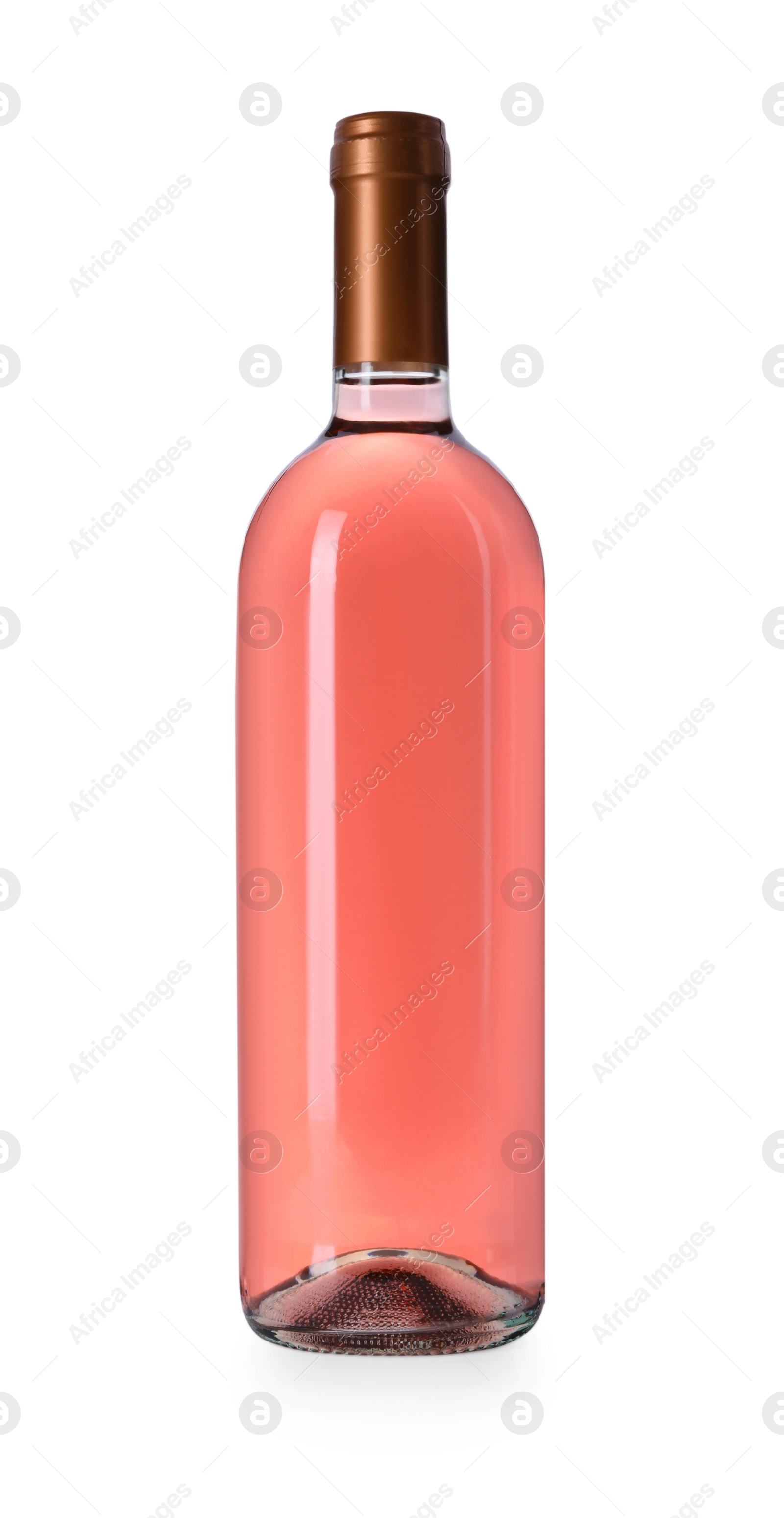 Photo of Bottle of rose wine isolated on white