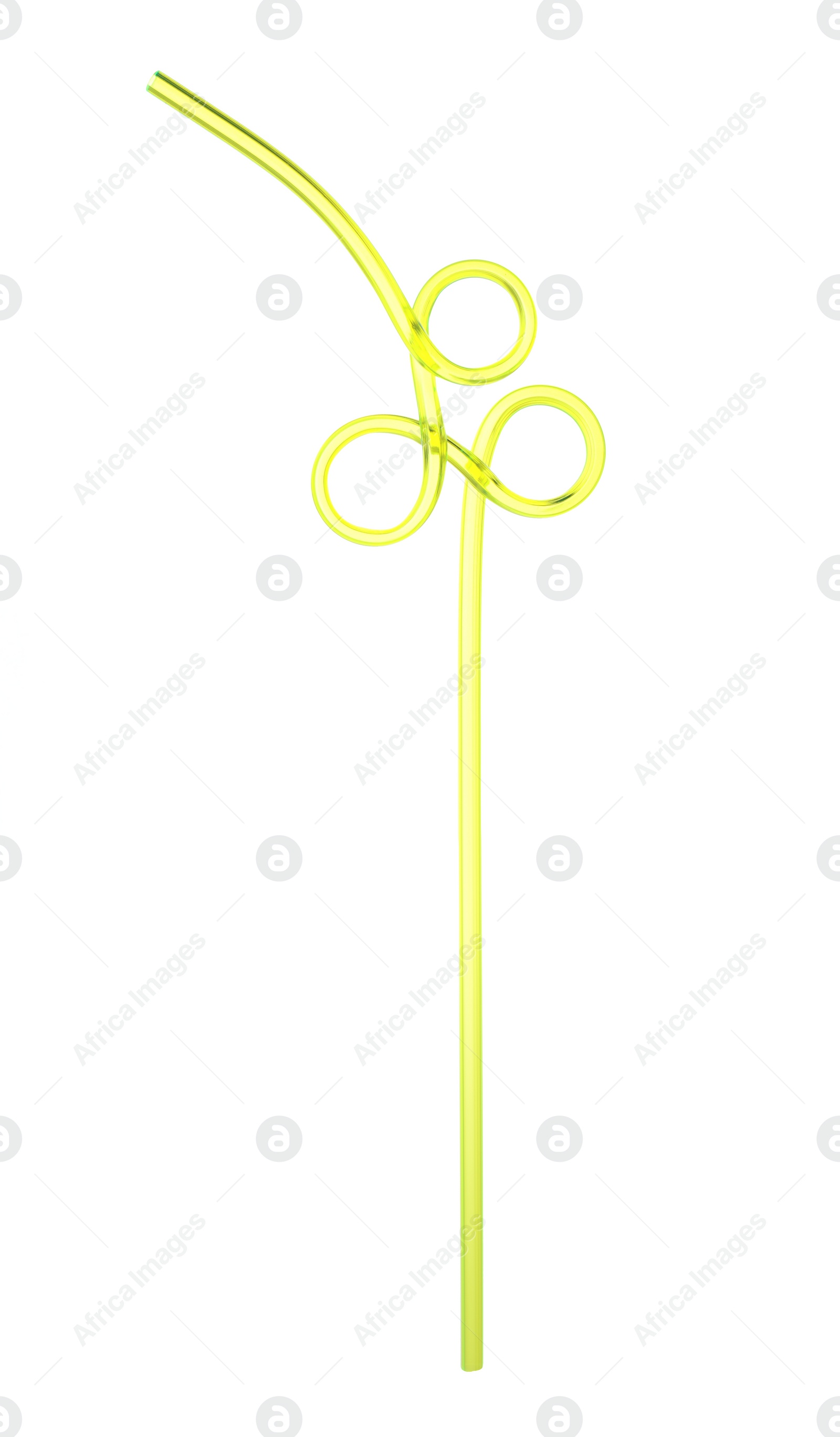 Photo of Yellow plastic cocktail tube isolated on white