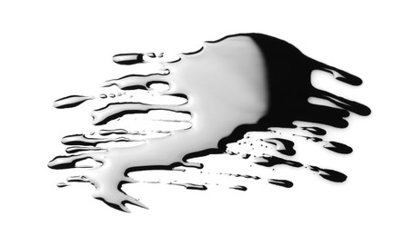 Photo of Blobs of black oil isolated on white