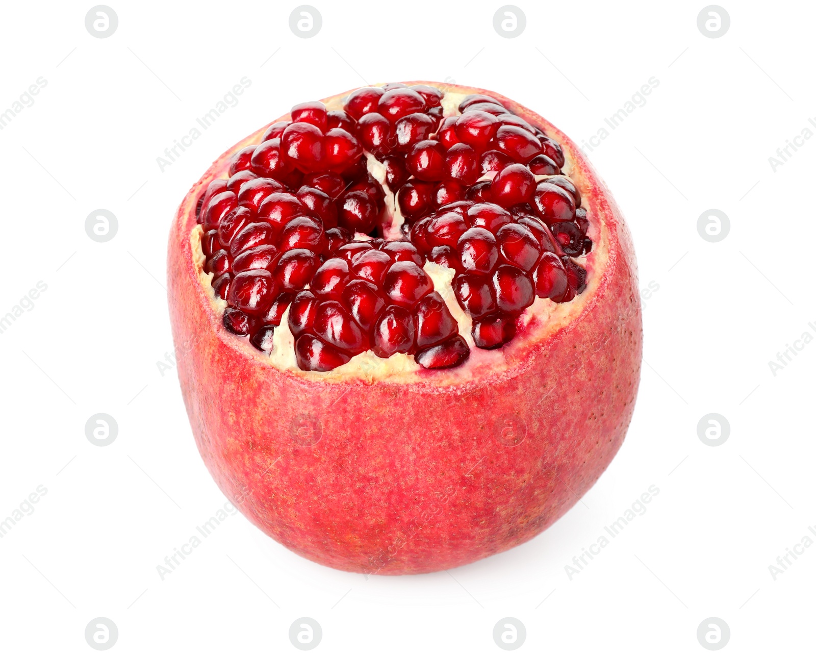 Photo of One fresh ripe pomegranate isolated on white