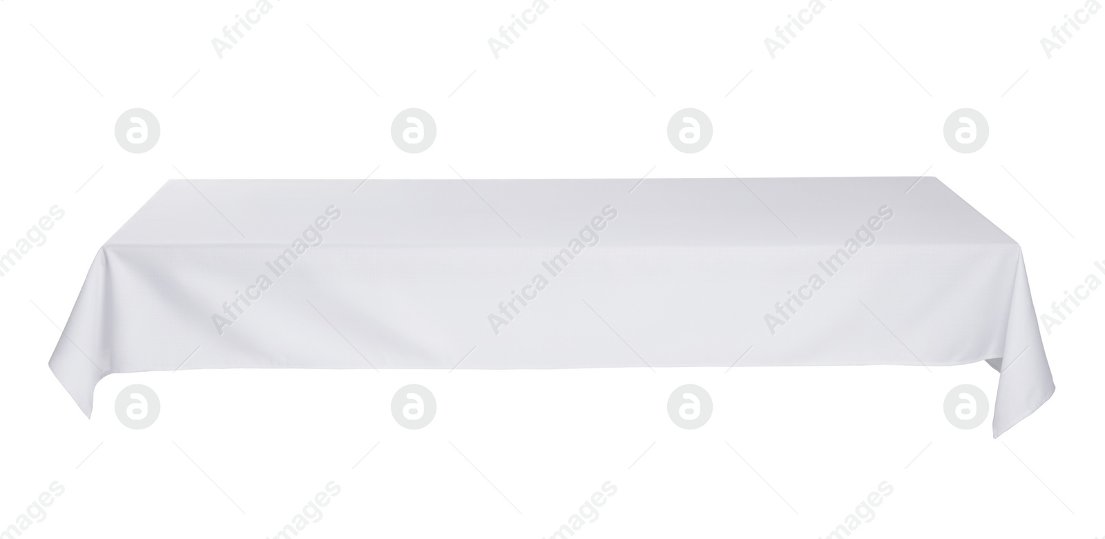 Photo of Table with white tablecloth isolated on white