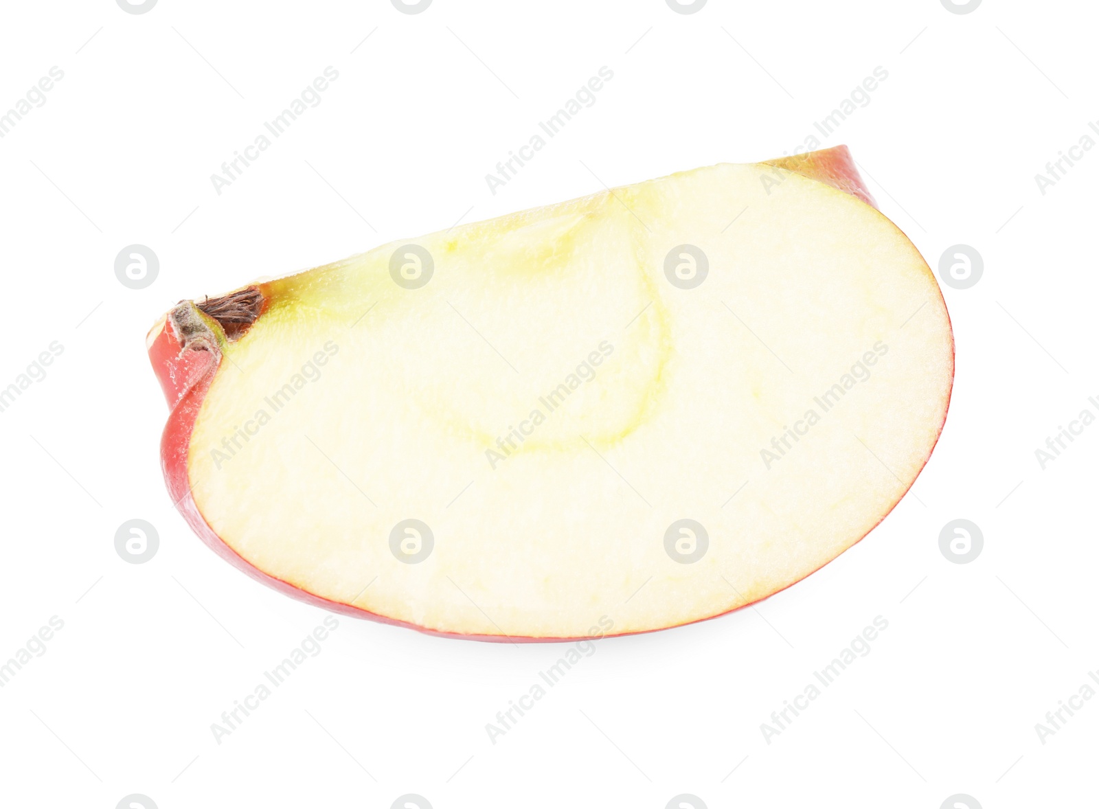 Photo of Piece of ripe red apple isolated on white