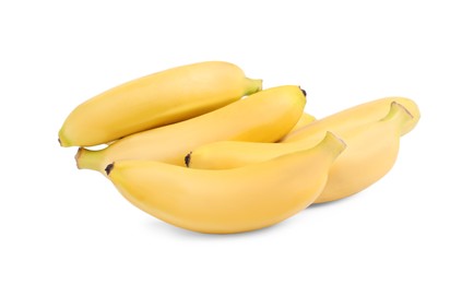 Photo of Sweet ripe baby bananas isolated on white