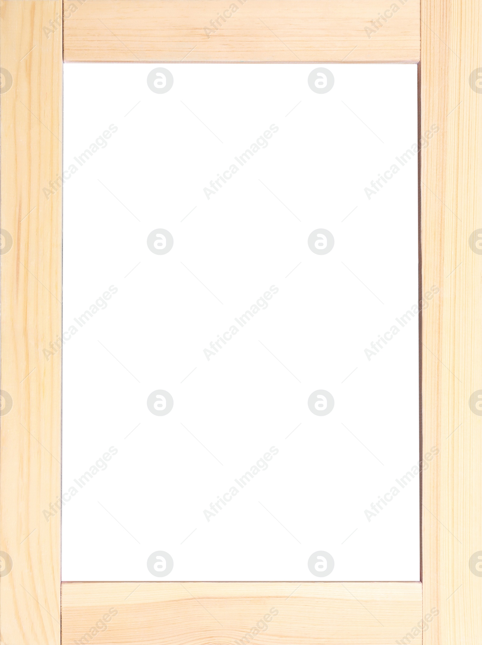 Image of Wooden frame with blank white background. Mockup for design