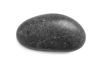 Photo of Black spa stone isolated on white, top view